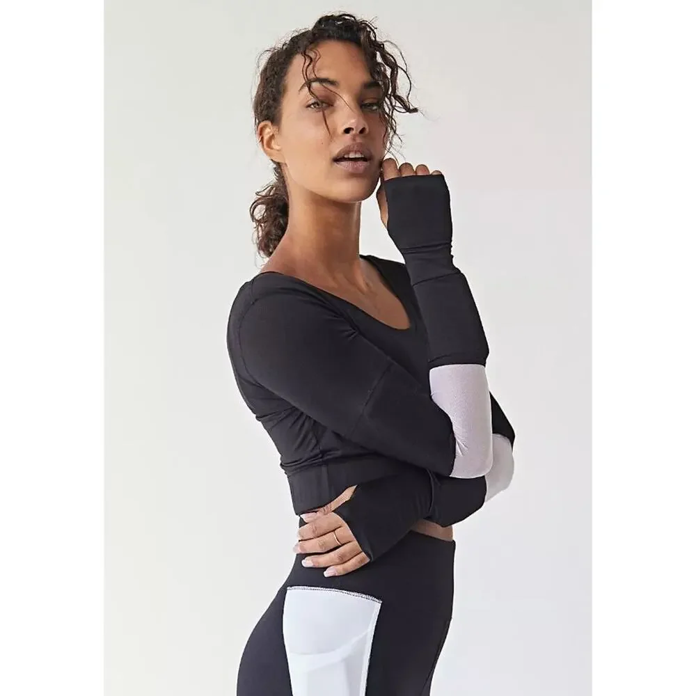 NEW!‎ Free People Women Kilogear Cut Power Weighted Crop Black M